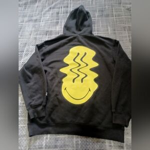 The Smiley Company X H&M Hoodie Mens Size Large Black Logo Pullover Cotton